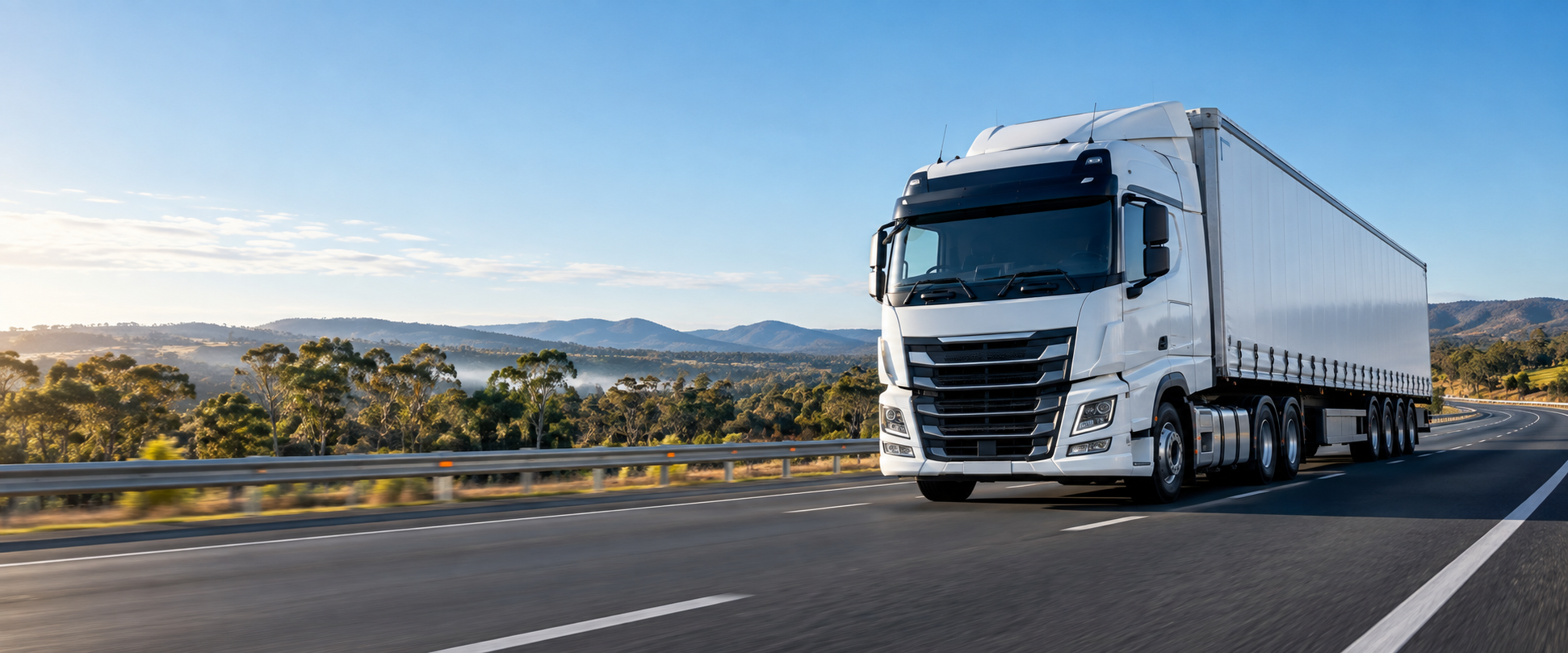 Modern freight truck travelling on an Australian highway